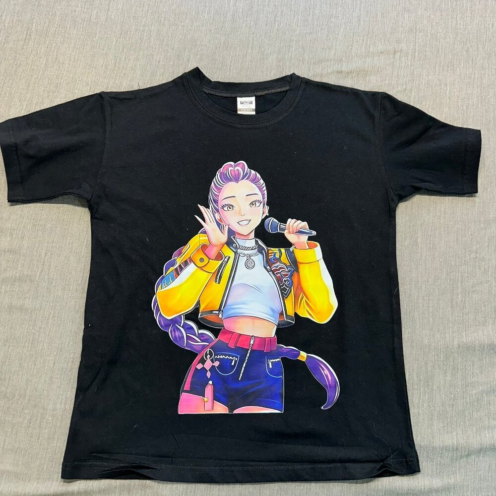 Kpop Hunters Rumi Concert Kids Size Small Black Cotton Graphic T-Shirt